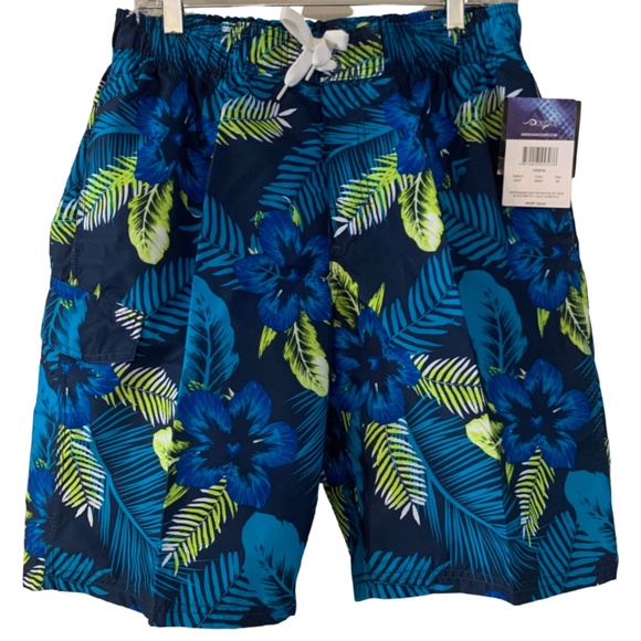 Kanu Surf Board Shorts Swim Trunks Size Medium Tropical Pockets Brief Lining NWT - Picture 1 of 14